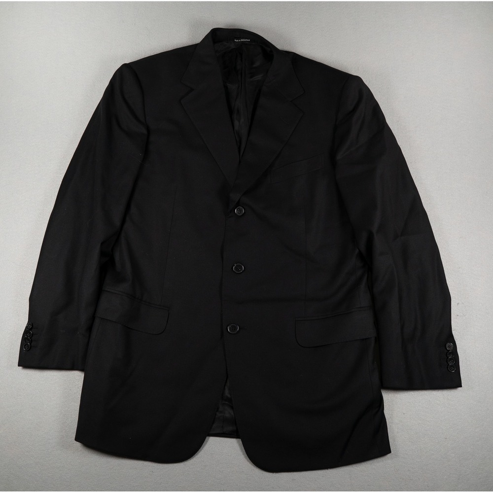 Ermenegildo Zegna Suit Jacket Blazer 100% Wool Black 3-Button Swiss Made